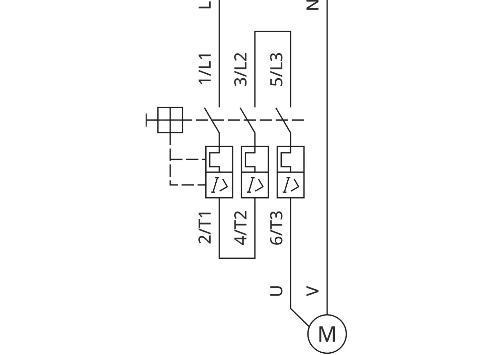 Последовательное подключение фазы через все три полюса