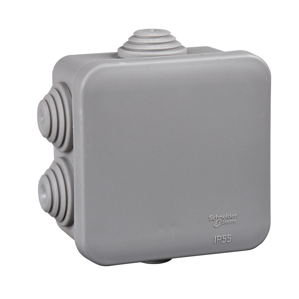 MULTIBOX Коробка распред. откр. установки 70x70x40, габариты 95х95х48, IP55 СЕРАЯ (со стикером)