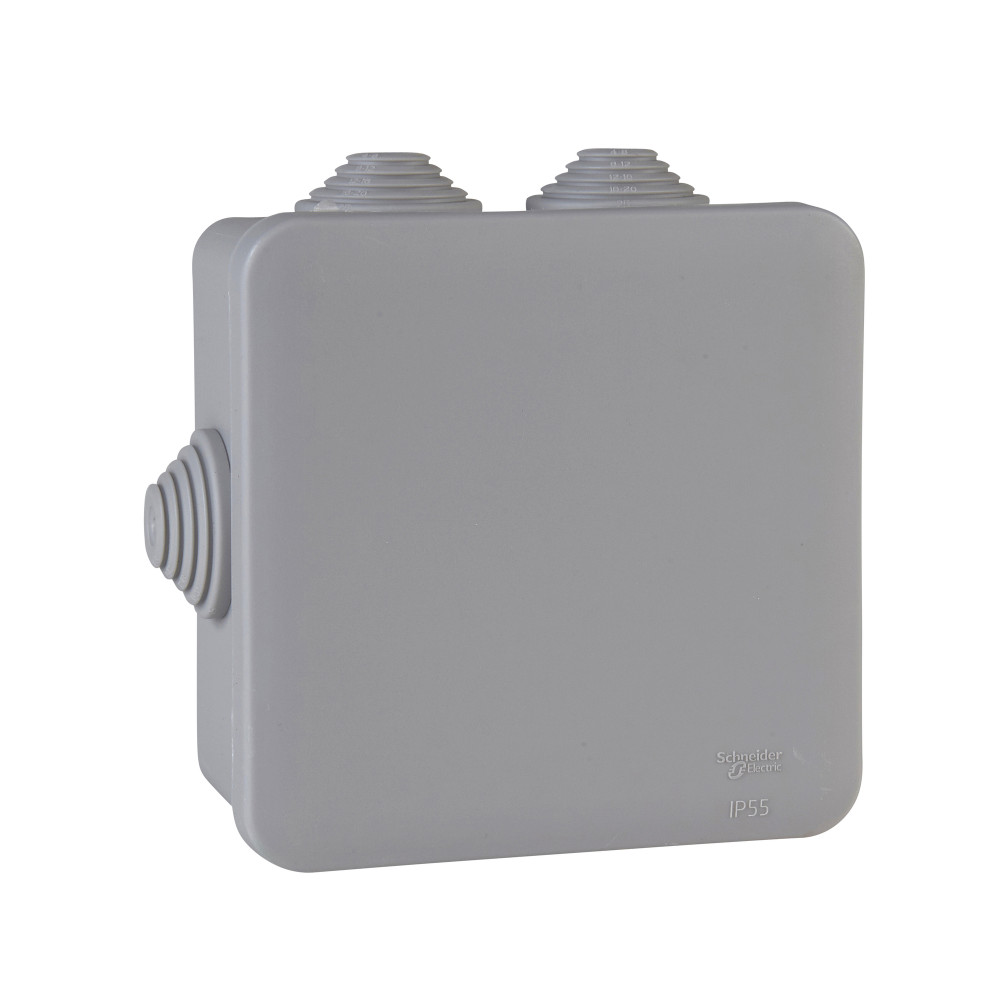 MULTIBOX Коробка распред. откр. установки 100x100x50, габариты 130х130х58, IP55 СЕРАЯ (со стикером)