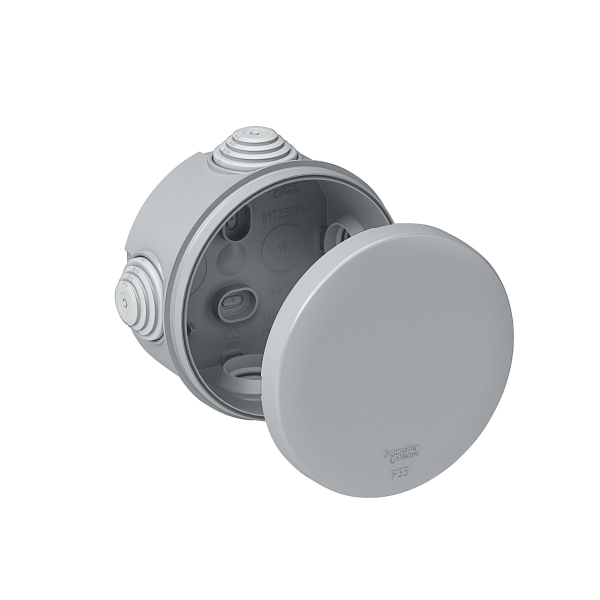 MULTIBOX Коробка распред. откр. установки D80x40, габариты D100х48, IP55, 4 сальника СЕРАЯ