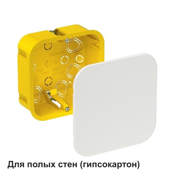 MULTIBOX Коробка распределительная 100x100х50 мм д/полых стен, с крышкой 120х120 мм
