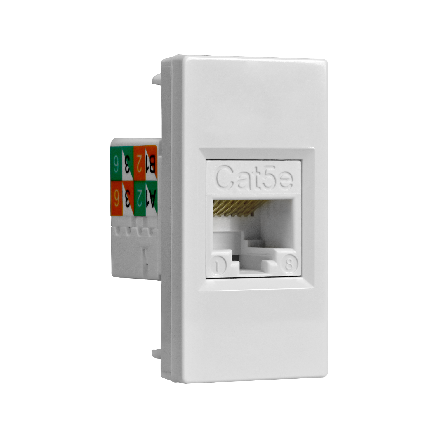 W45 РОЗЕТКА компьютерная 1хRJ45 кат. 5е UTP, 1 модуль (45х22.5 мм) БЕЛАЯ