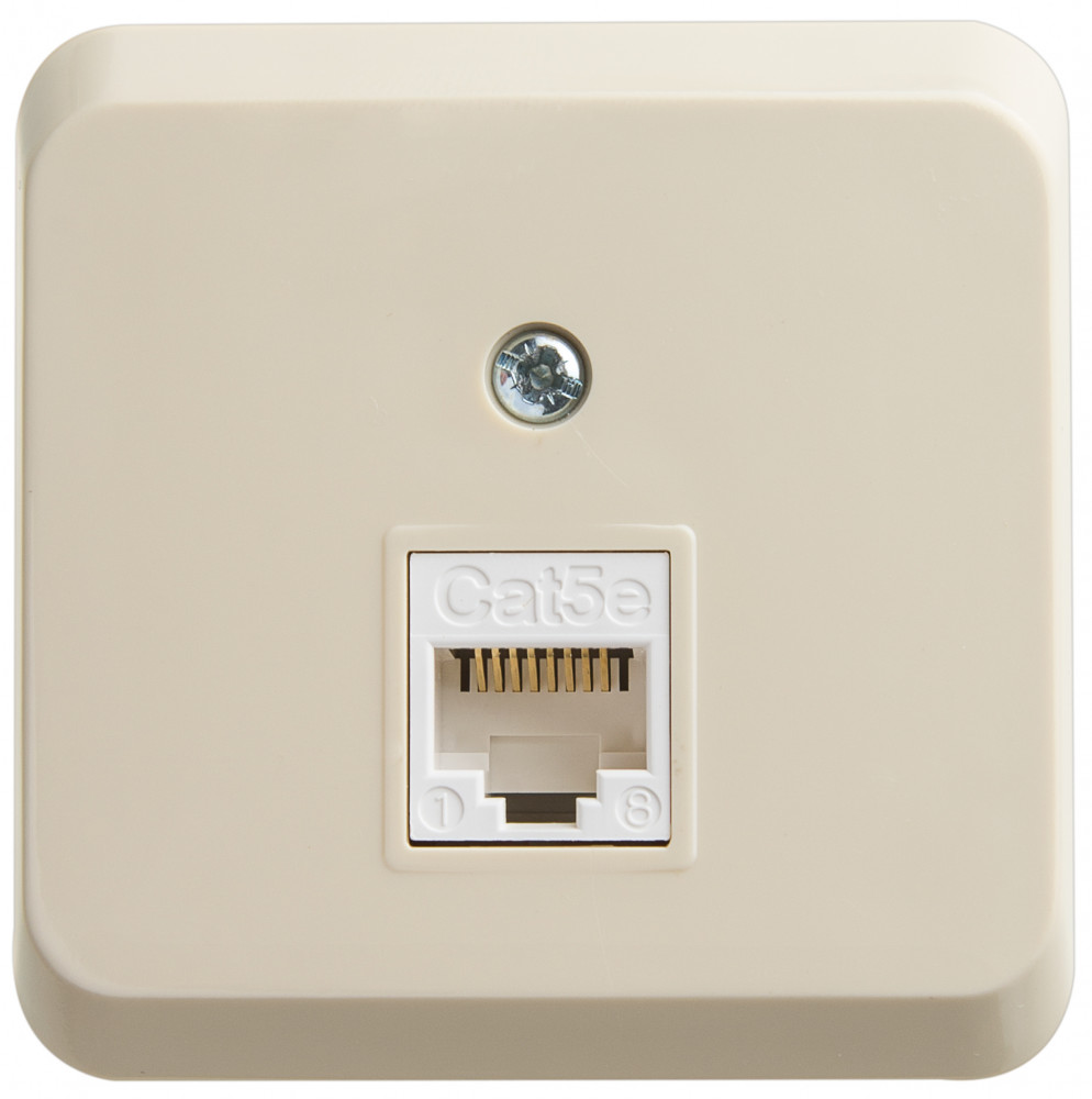 ЭТЮД О/У РОЗЕТКА компьютерная RJ45, кат.5е, КРЕМОВЫЙ
