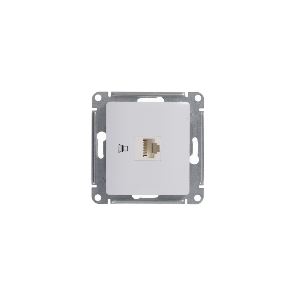 GLOSSA РОЗЕТКА компьютерная RJ45 кат. 5e, механизм, БЕЛЫЙ