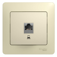 GLOSSA РОЗЕТКА компьютерная RJ45 кат. 5e, механизм, БЕЖЕВЫЙ
