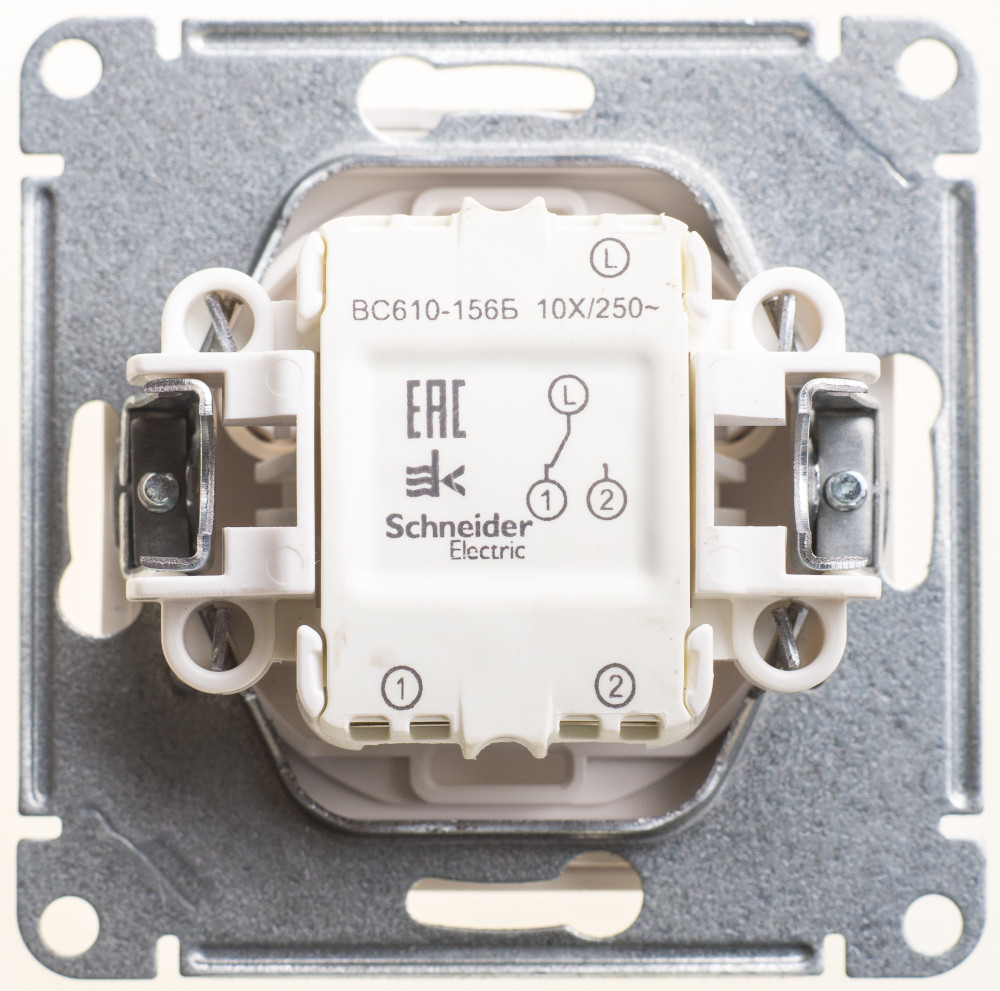 W59 AQUA 1-клавишный ПЕРЕКЛЮЧАТЕЛЬ, IP44, сх.6, 10АХ, механизм, БЕЛЫЙ