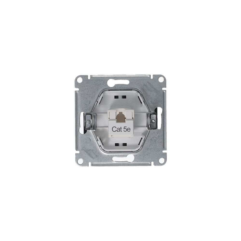 GLOSSA РОЗЕТКА компьютерная RJ45 кат. 5e, механизм, АНТРАЦИТ