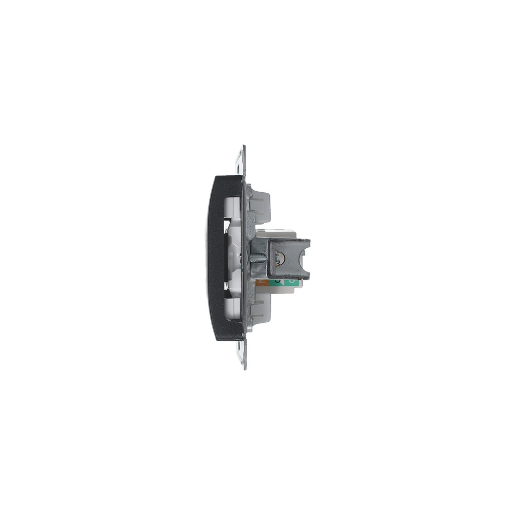 GLOSSA РОЗЕТКА компьютерная RJ45 кат. 5e, механизм, АНТРАЦИТ