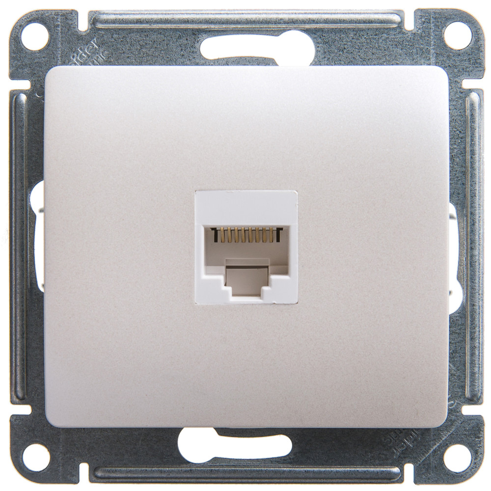 GLOSSA РОЗЕТКА компьютерная RJ45 кат. 5e, механизм, ПЕРЛАМУТР