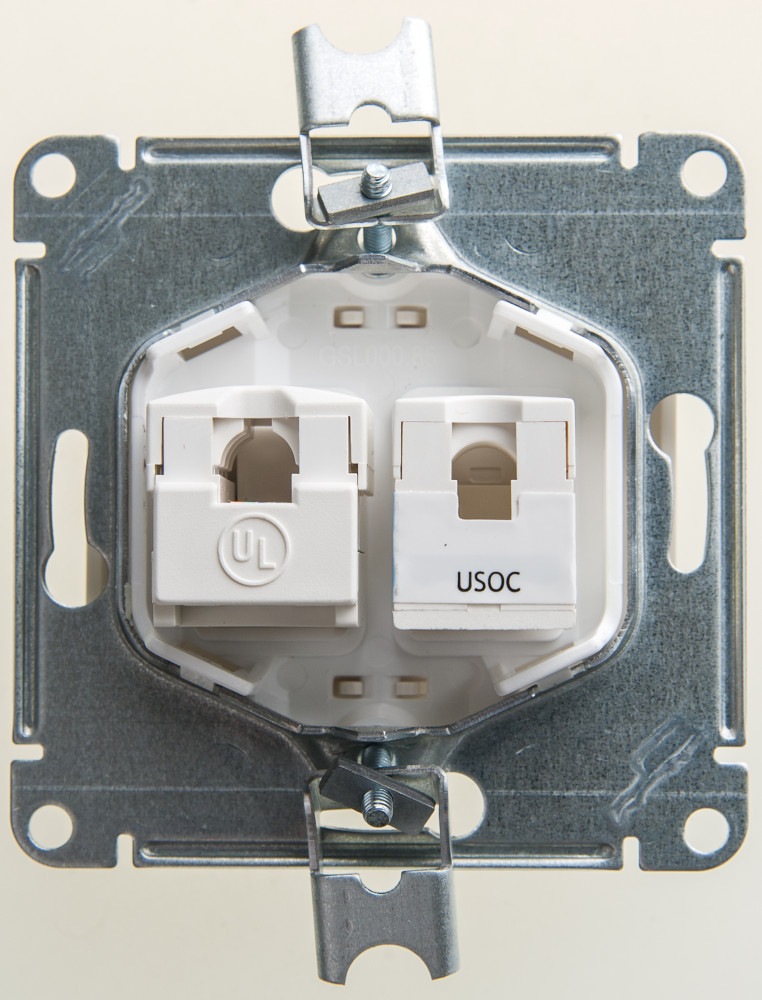 GLOSSA РОЗЕТКА двойная RJ11+RJ45 кат.5e, механизм, ПЕРЛАМУТР