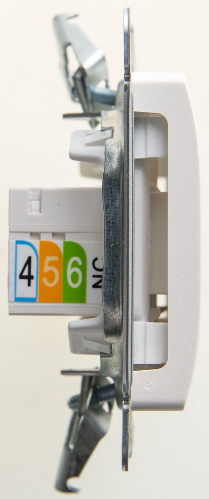 GLOSSA РОЗЕТКА двойная RJ11+RJ45 кат.5e, механизм, ПЕРЛАМУТР