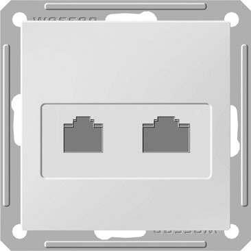 W59 РОЗЕТКА двойная компьютерная RJ45+RJ45 кат. 5e, механизм, БЕЛЫЙ