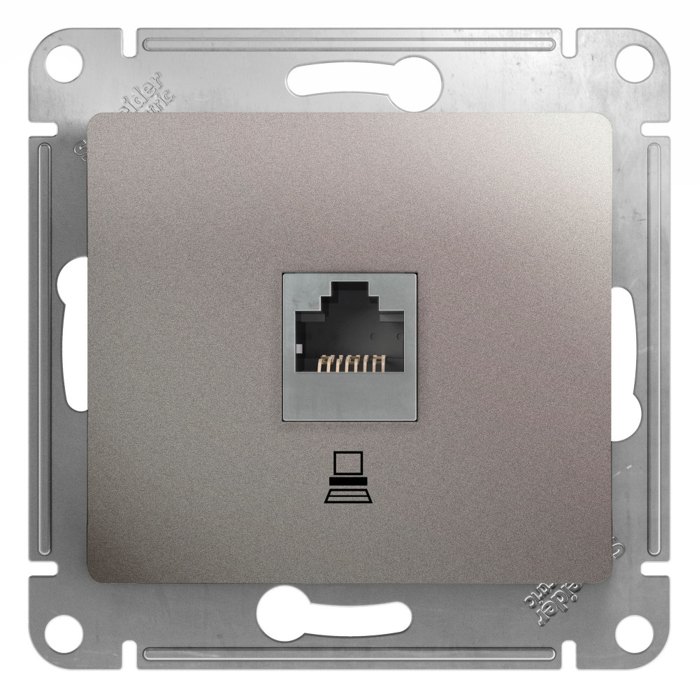 GLOSSA РОЗЕТКА компьютерная RJ45 кат. 5e, механизм, ПЛАТИНА