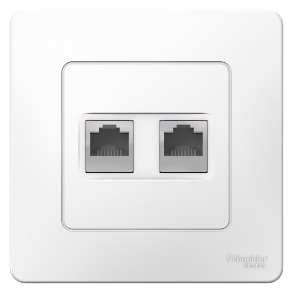 BLANCA С/У РОЗЕТКА двойная компьютерная RJ45, кат.5E, БЕЛЫЙ
