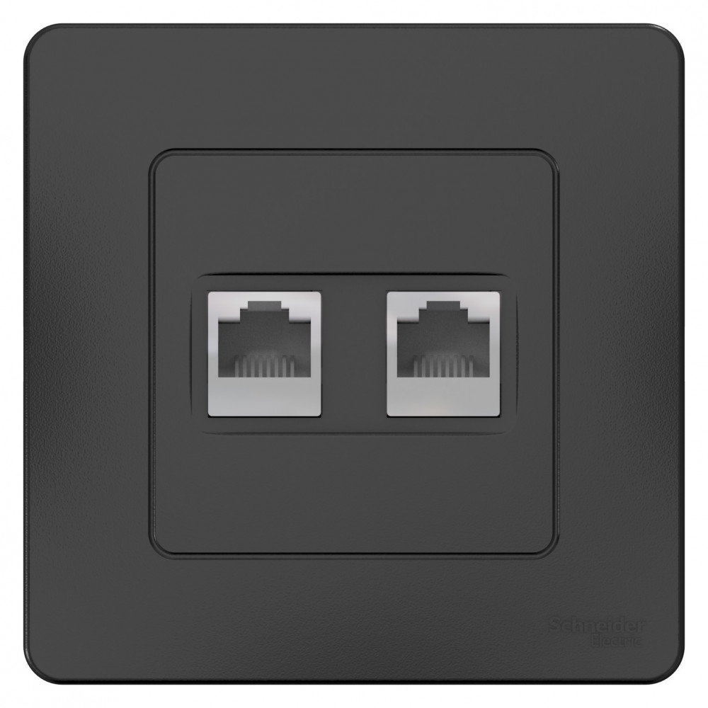 BLANCA С/У РОЗЕТКА двойная компьютерная RJ45, кат.5E, АНТРАЦИТ