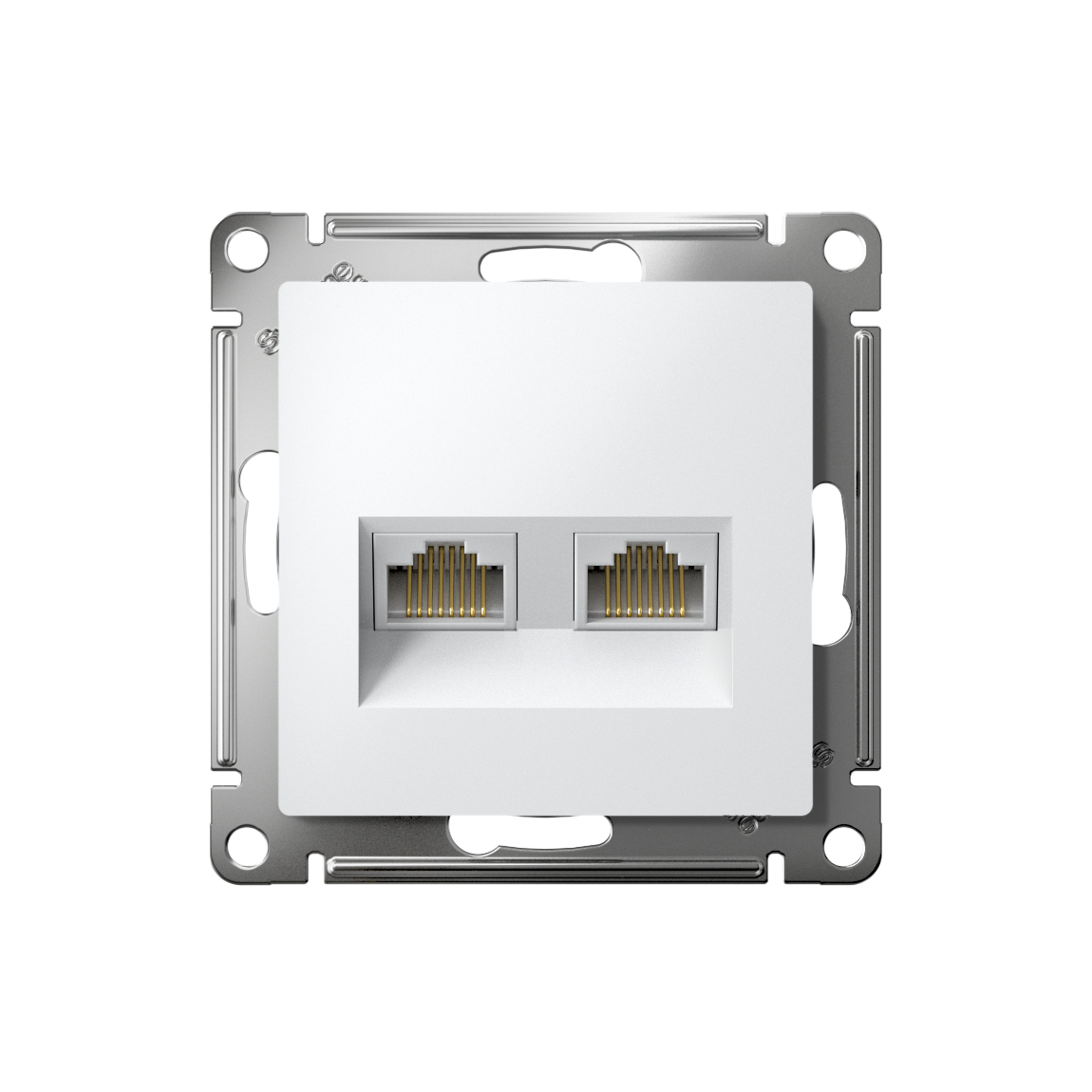 ATLASDESIGN РОЗЕТКА двойная компьютерная RJ45+RJ45 кат. 5e, механизм, БЕЛЫЙ