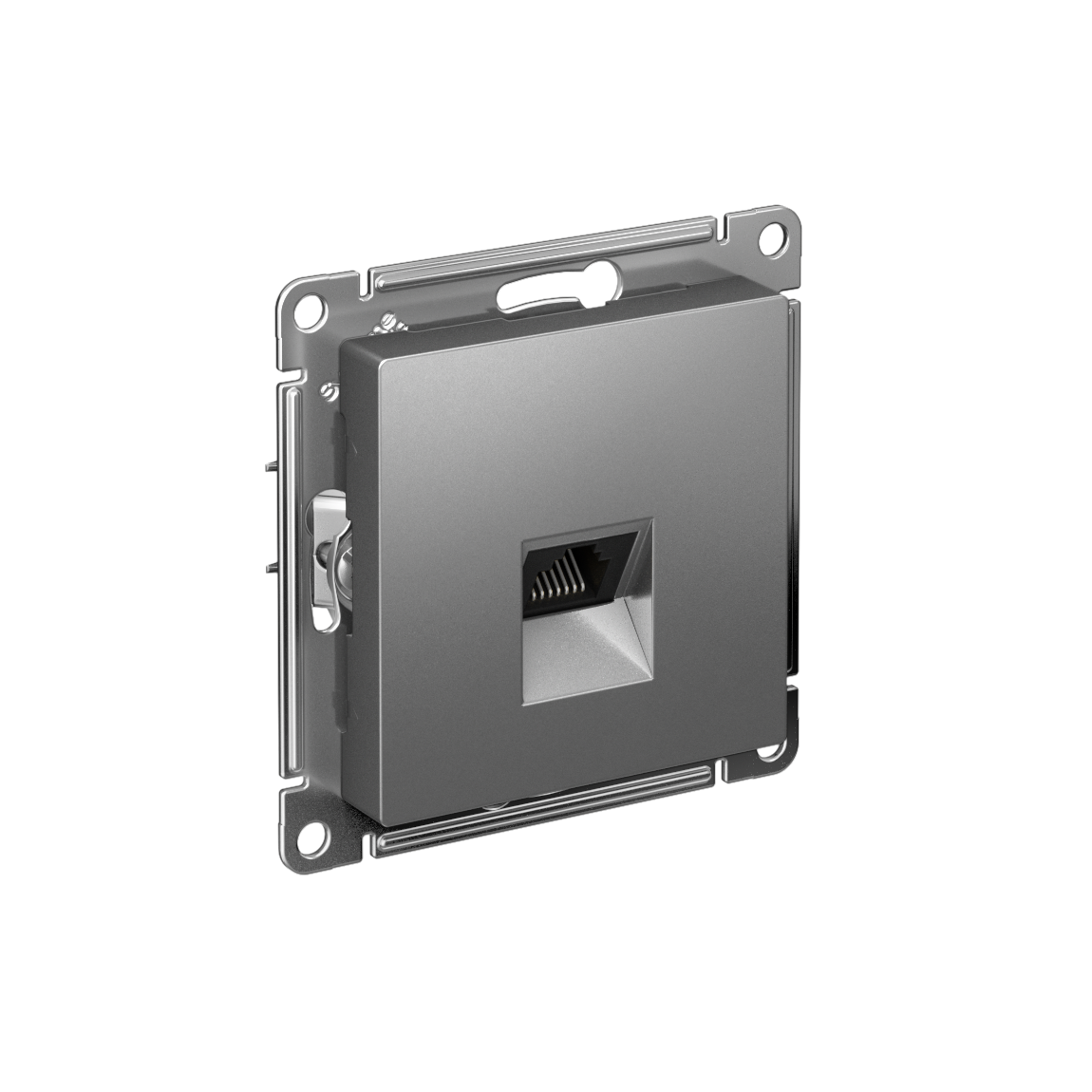 ATLASDESIGN РОЗЕТКА компьютерная RJ45 кат. 6A, механизм, СТАЛЬ