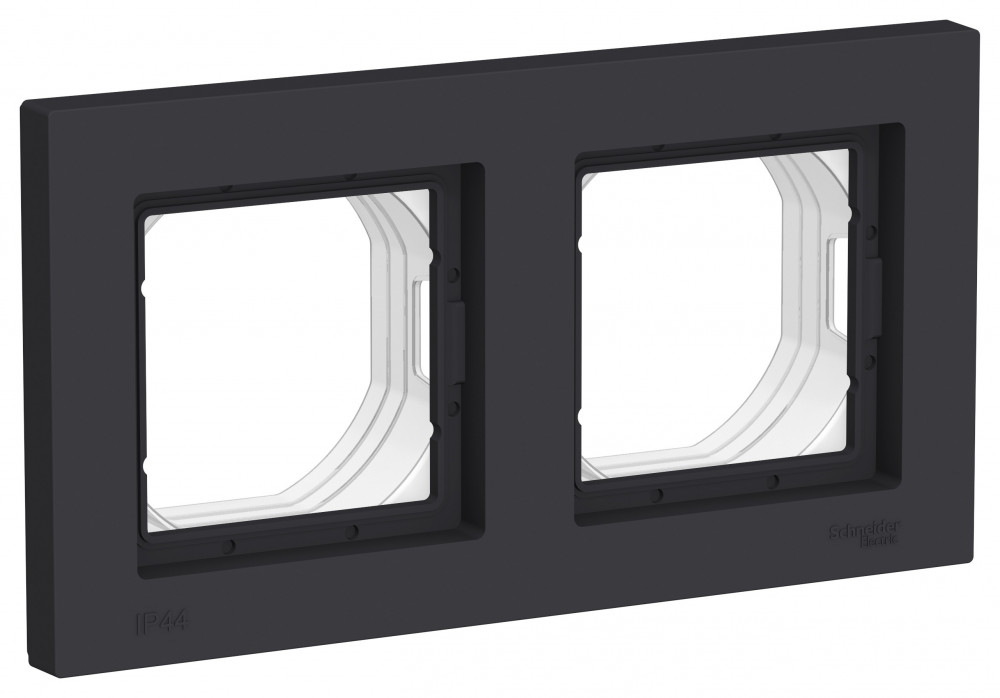 ATLASDESIGN AQUA 2-постовая РАМКА, IP44, КАРБОН