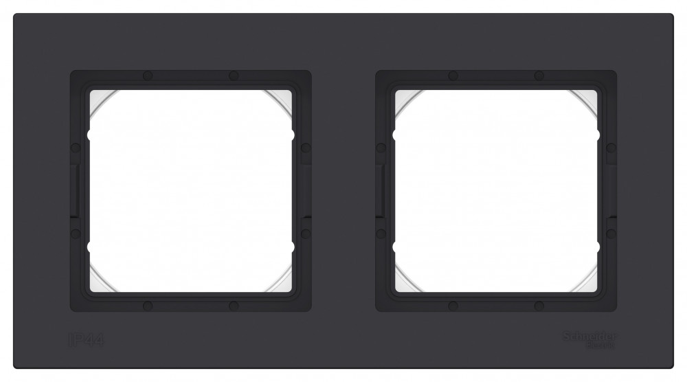 ATLASDESIGN AQUA 2-постовая РАМКА, IP44, КАРБОН