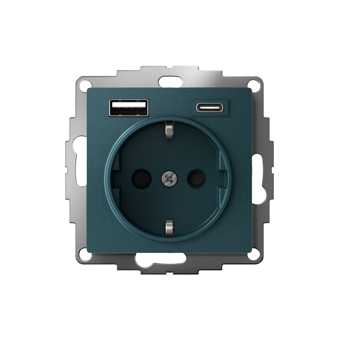 ATLASDESIGN РОЗЕТКА 16А c 2 USB A+C, 5В/2,4А/3,0А, 2х5В/1,5А, механизм, ИЗУМРУД