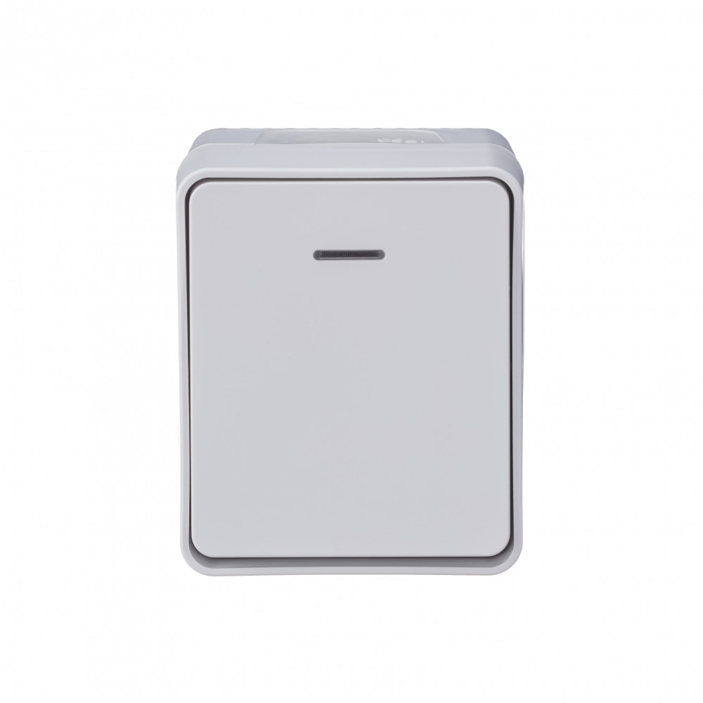 Выключатель "AtlasDеsign" IP54 О/У 1кл. с подсв. (250В, 10АХ)