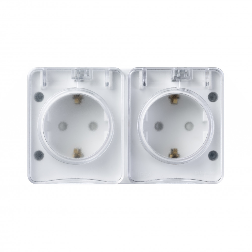 Розетка "AtlasDеsign" IP54 О/У с ЗазК. 2м.(250В,16А, защит.шторки)
