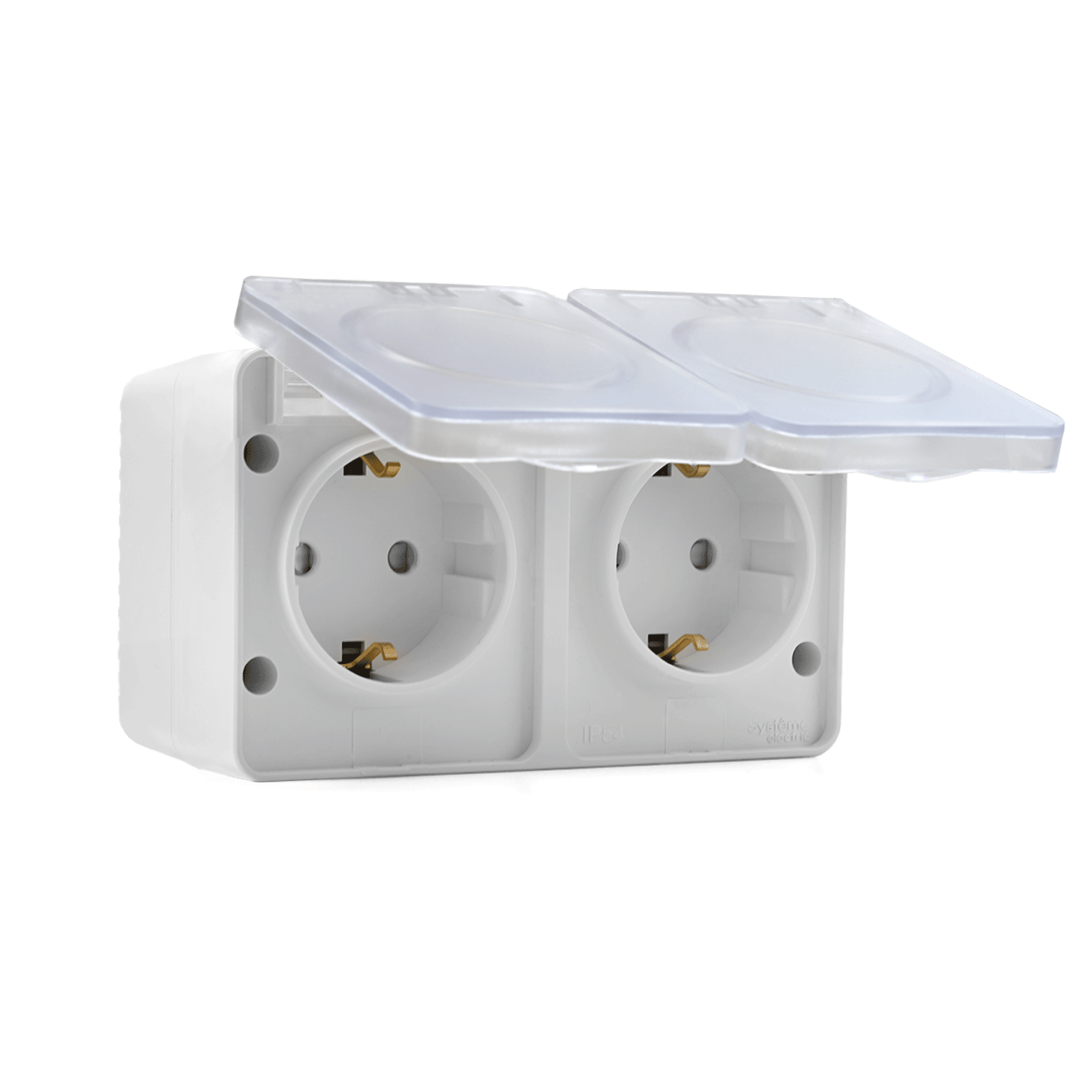 Розетка "AtlasDеsign" IP54 О/У с ЗазК. 2м.(250В,16А, защит.шторки)