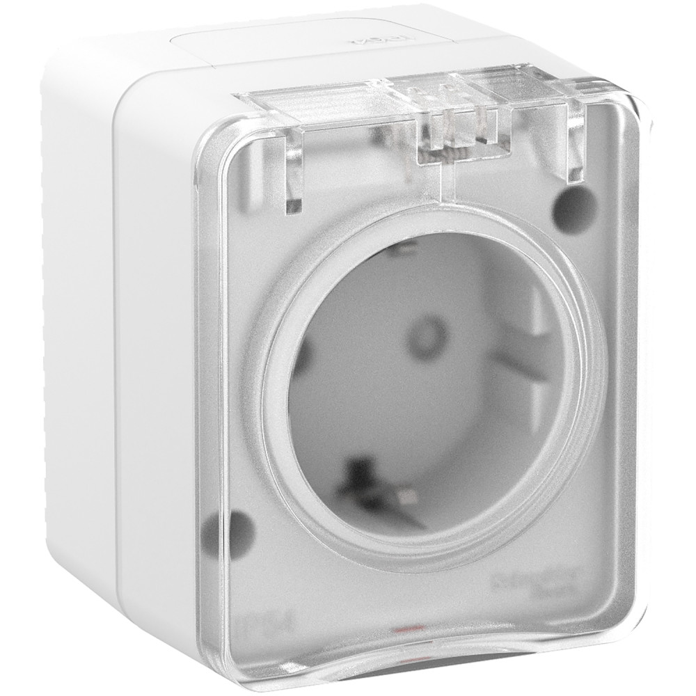Розетка "AtlasDеsign" IP54 О/У с ЗазК. 1м. (250В,16А, защит.шторки)