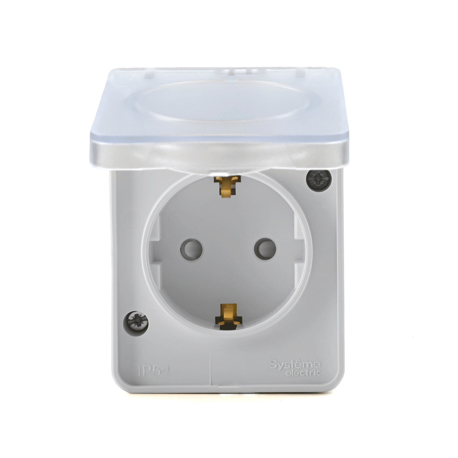 Розетка "AtlasDеsign" IP54 О/У с ЗазК. 1м. (250В,16А, защит.шторки)