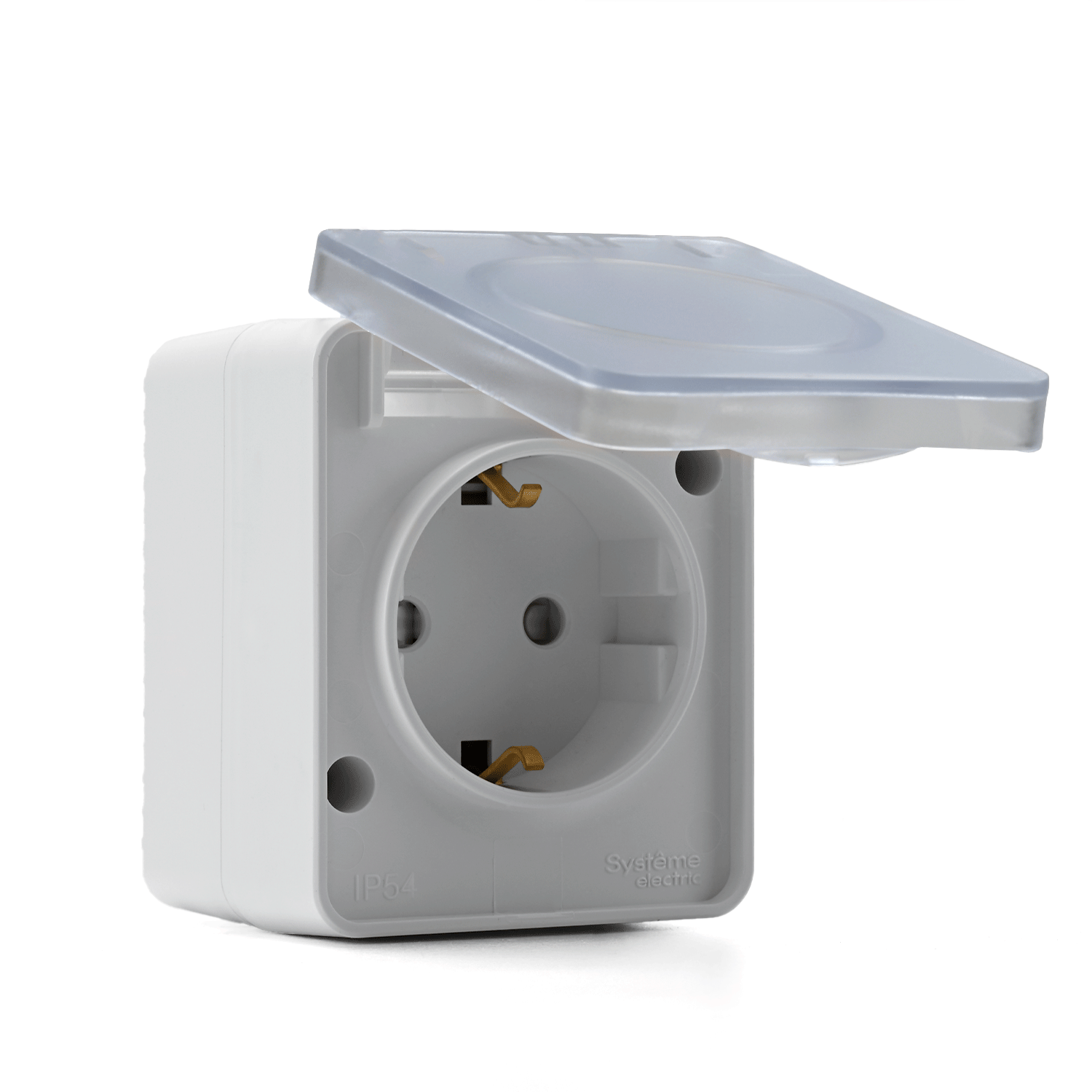 Розетка "AtlasDеsign" IP54 О/У с ЗазК. 1м. (250В,16А, защит.шторки)