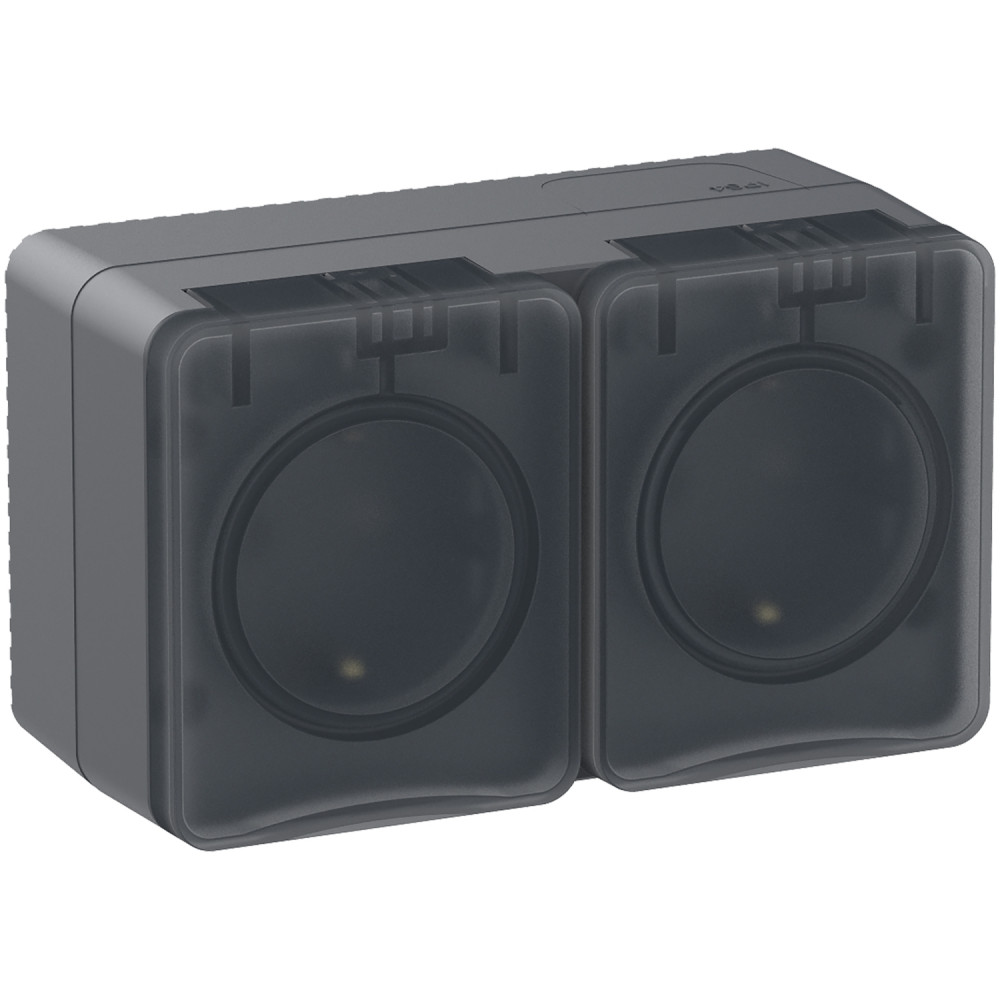 Розетка "AtlasDеsign" IP54 О/У с ЗазК. 2м.(250В,16А, защит.шторки)