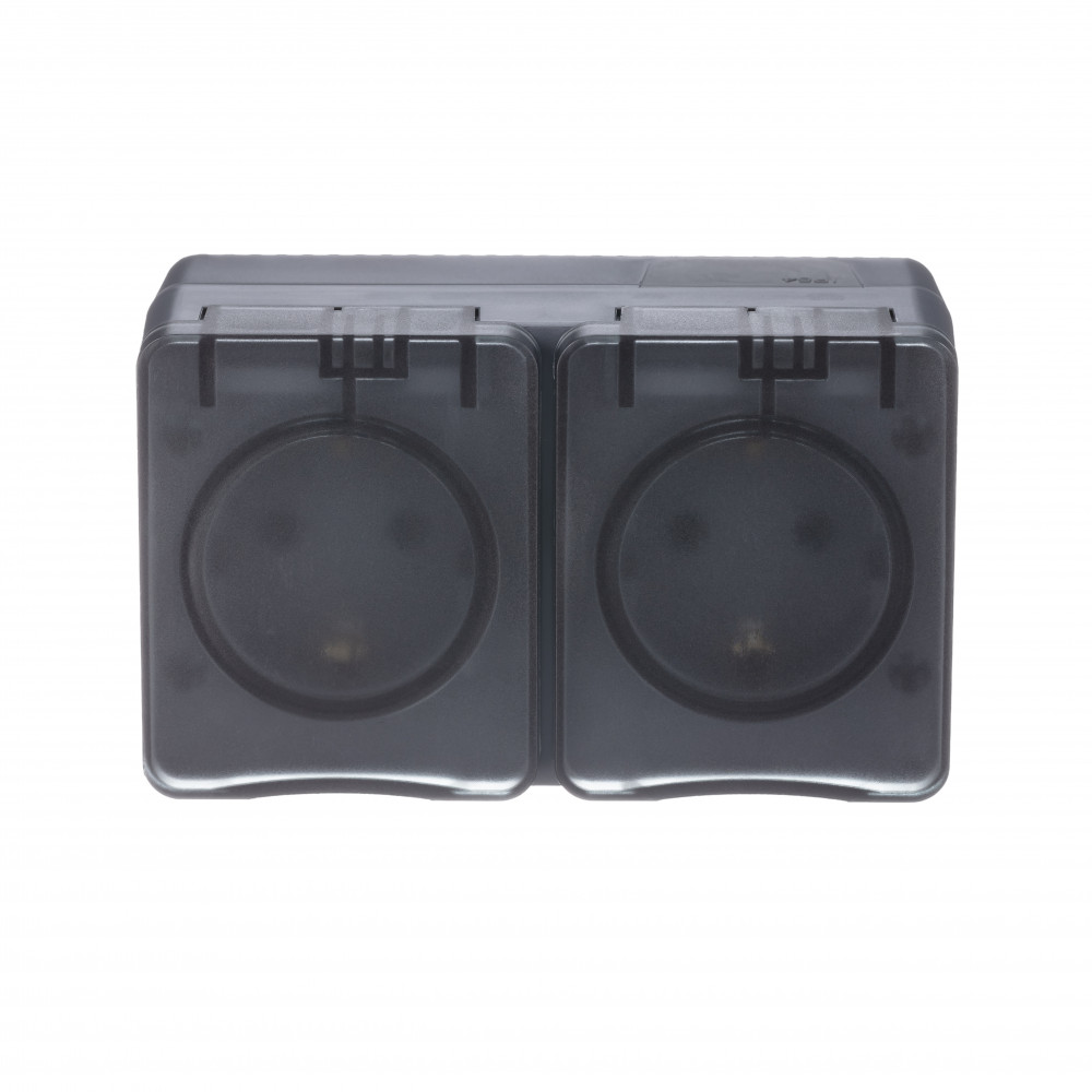 Розетка "AtlasDеsign" IP54 О/У с ЗазК. 2м.(250В,16А, защит.шторки)