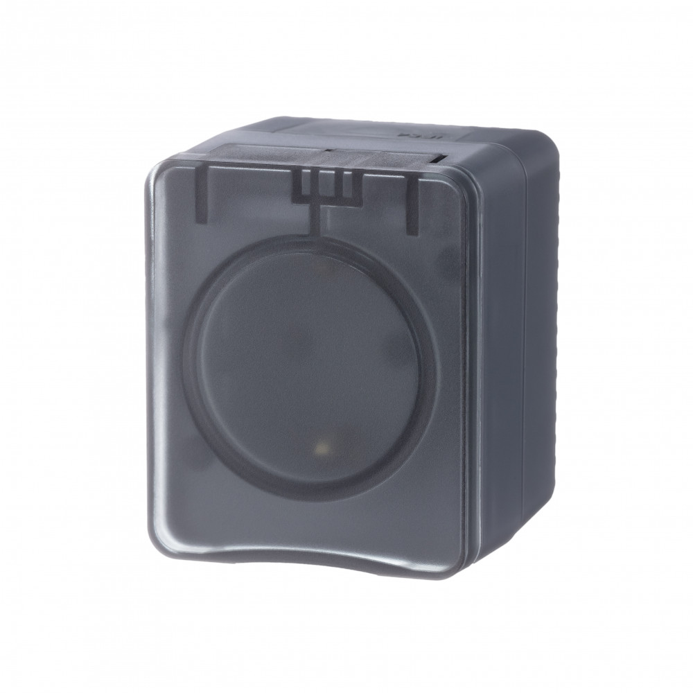 Розетка "AtlasDеsign" IP54 О/У с ЗазК. 1м. (250В,16А, защит.шторки)