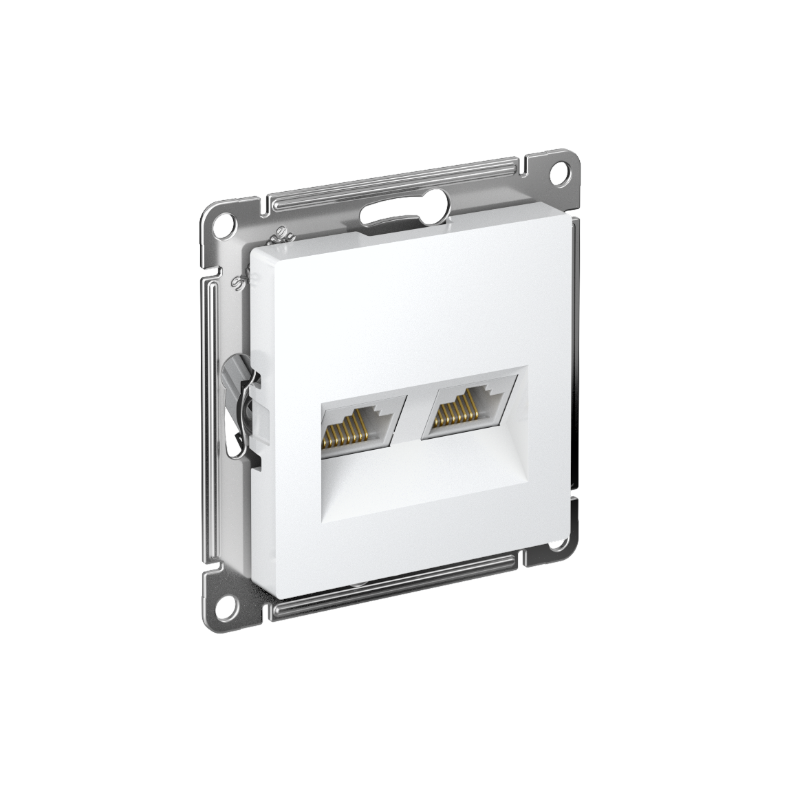 ATLASDESIGN РОЗЕТКА двойная компьютерная RJ45+RJ45 кат. 6А, механизм, БЕЛЫЙ