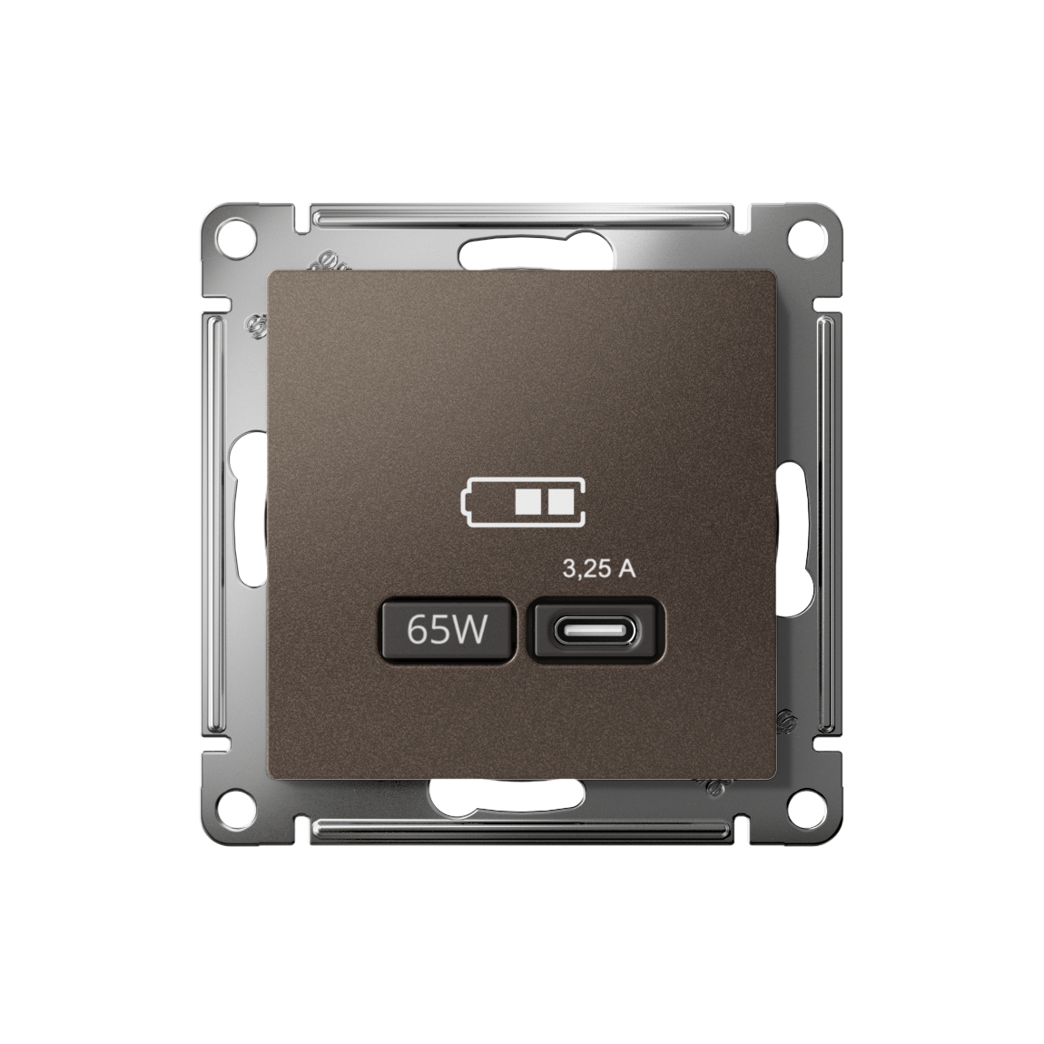 ATLASDESIGN USB РОЗЕТКА тип-С 65Вт высокоскор.заряд. QC, PD, механизм, МОККО