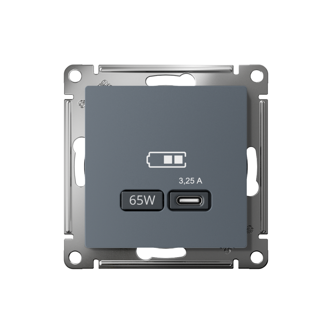 ATLASDESIGN USB РОЗЕТКА тип-С 65Вт высокоскор.заряд. QC, PD, механизм, ГРИФЕЛЬ