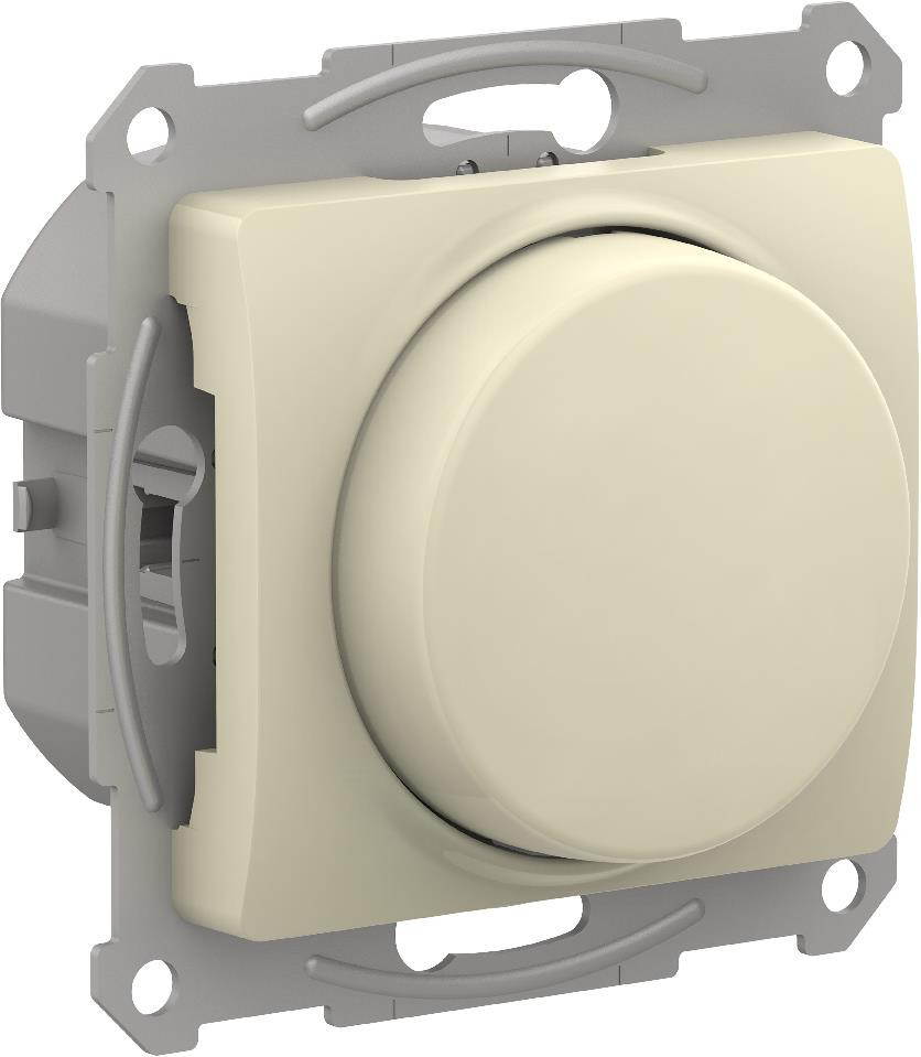 GLOSSA СВЕТОРЕГУЛЯТОР (диммер) поворотно-нажимной, LED, RC, 400Вт, механизм, БЕЖЕВЫЙ