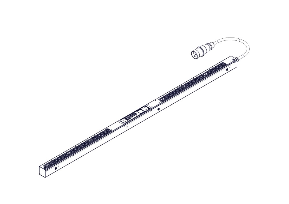 БРП Uniprom, управляемый, 0U, 240В, 1Ф, 16A, 36xC13 6xC19, 3м кабель, IEC309