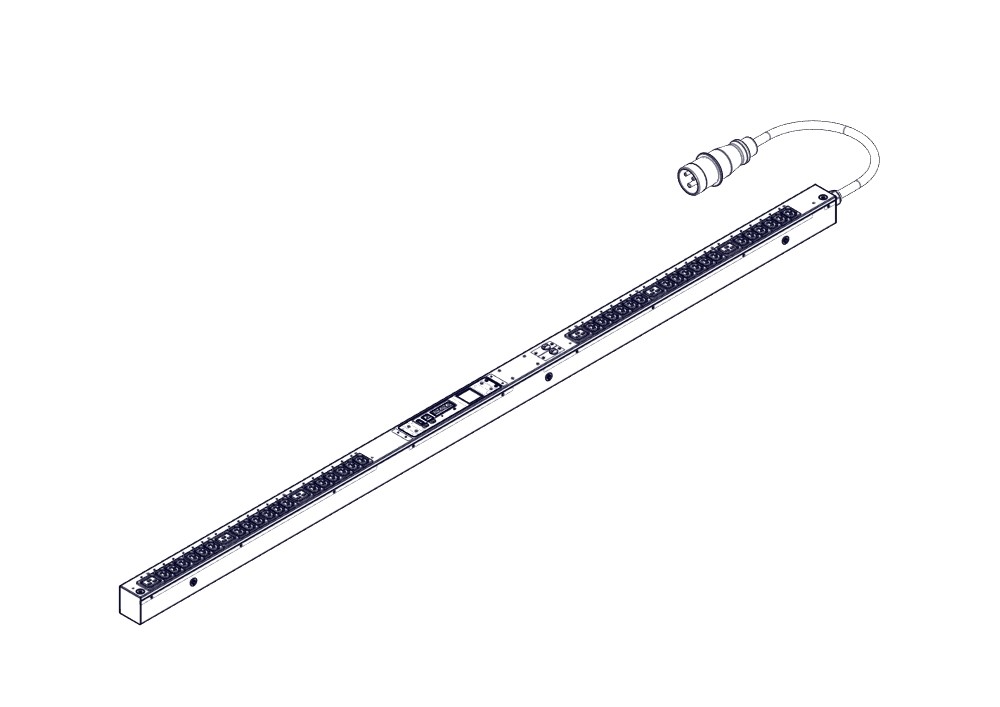 БРП Uniprom, управляемый, 0U, 240В, 1Ф, 32A, 36xC13 6xC19, 3м кабель, IEC309