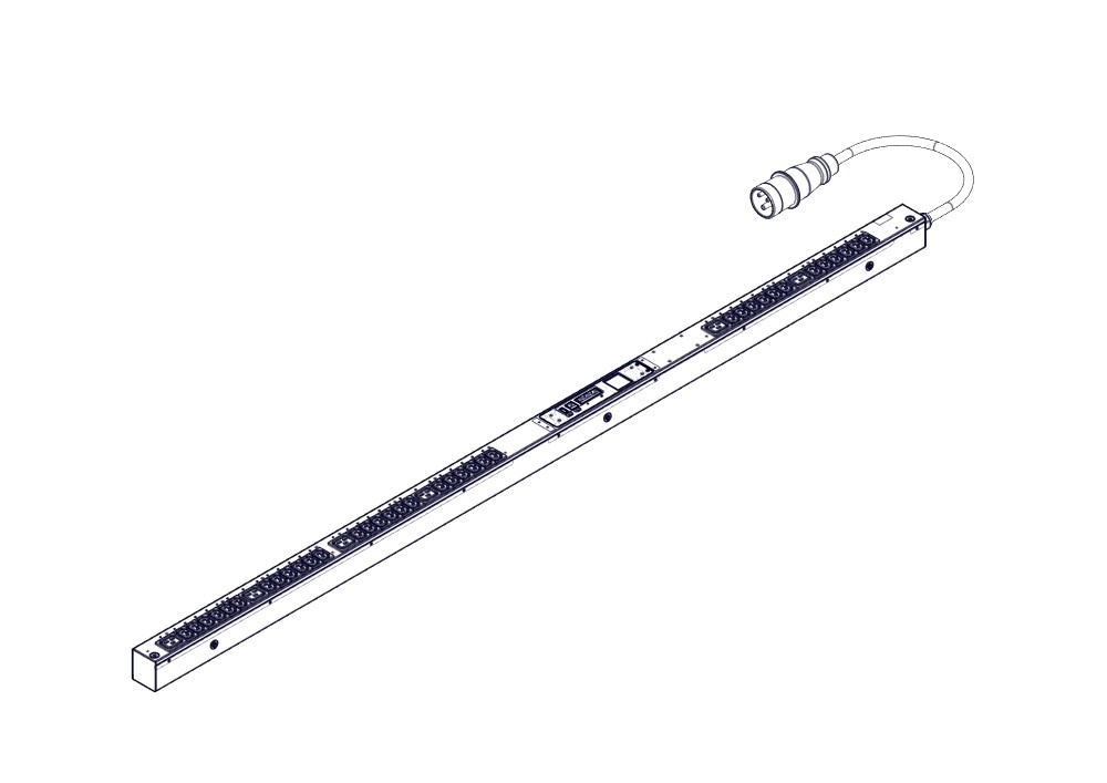 БРП Uniprom, управляемый, 0U, 400В, 3Ф, 16A, 36xC13 6xC19, 3м кабель, IEC309