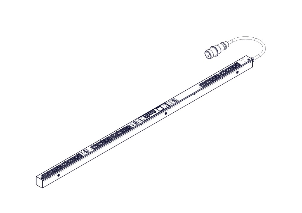 БРП Uniprom, управляемый, 0U, 400В, 3Ф, 32A, 18xC13 12xC19, 3м кабель, IEC309