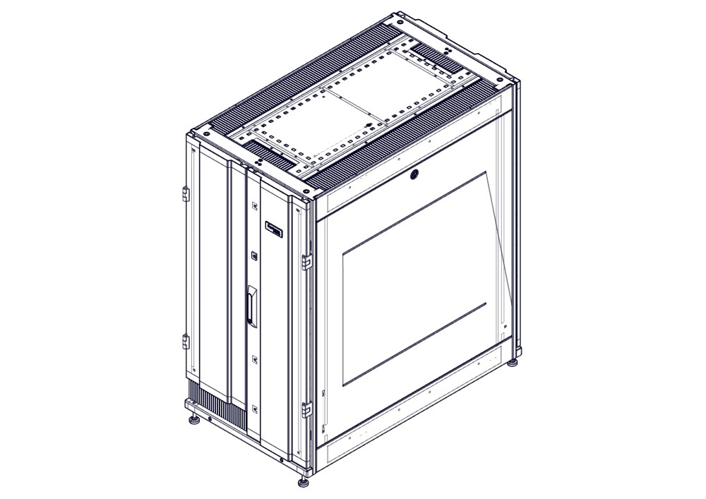 Шкаф Systeme Electric, серия Uniprom, 24U-600/1070, боковые панели 2шт, черный