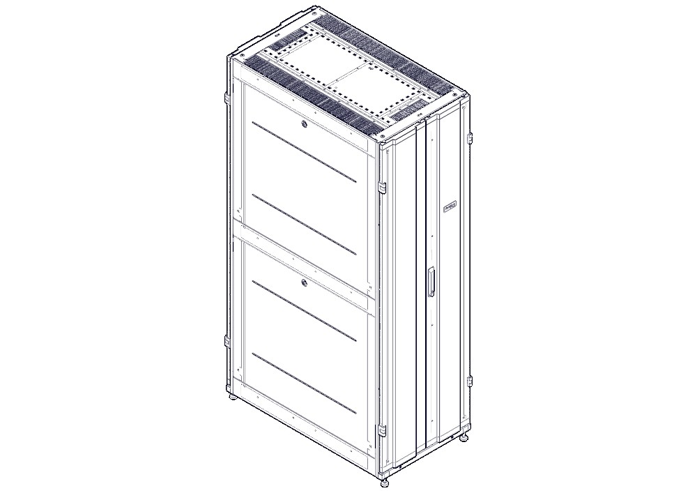 Шкаф Systeme Electric, серия Uniprom, 42U-600/1070, боковые панели 4шт, черный