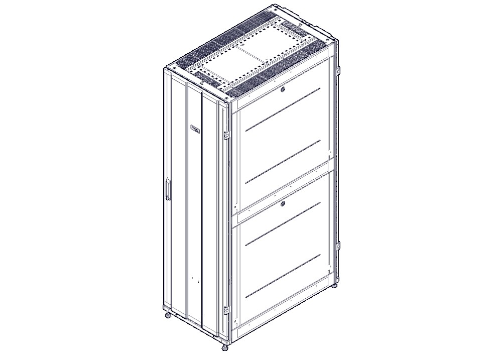 Шкаф Systeme Electric, серия Uniprom, 42U-600/1070, боковые панели 4шт, черный