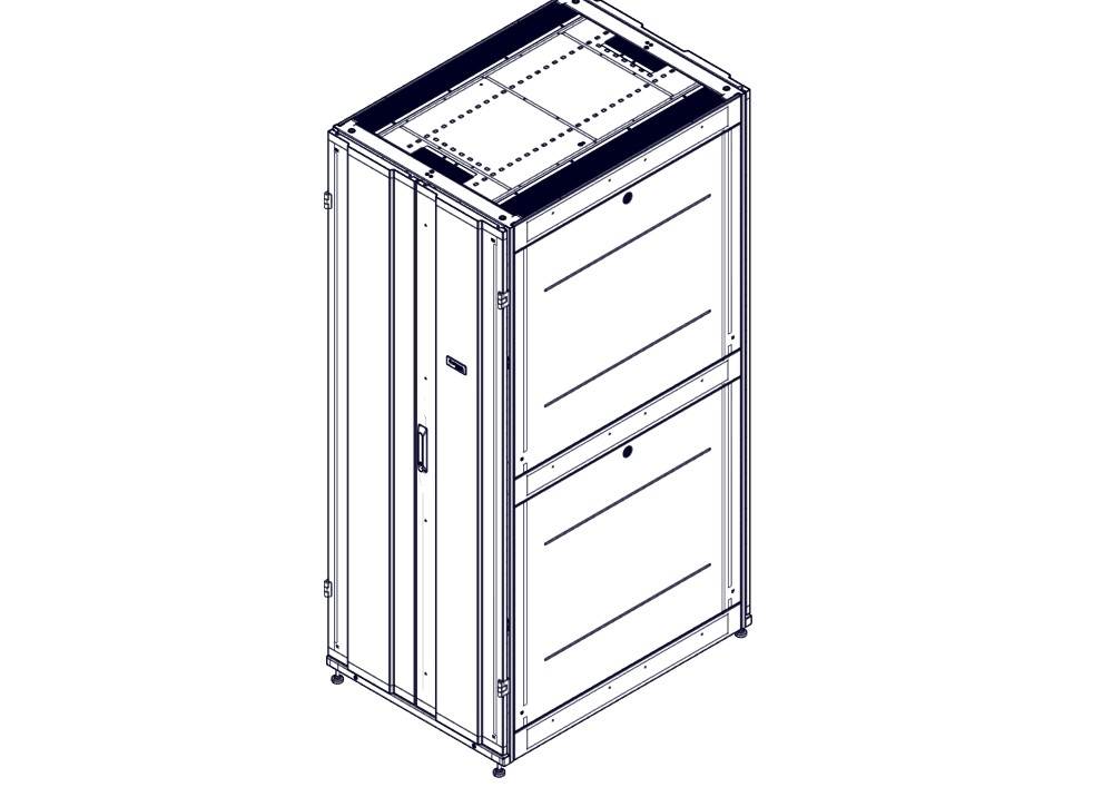 Шкаф Systeme Electric, серия Uniprom, 42U-750/1070, боковые панели 4шт, черный