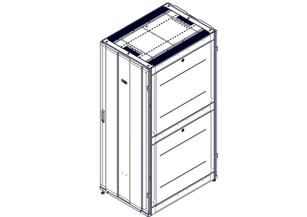 Шкаф Systeme Electric, серия Uniprom, 42U-750/1070, боковые панели 4шт, черный