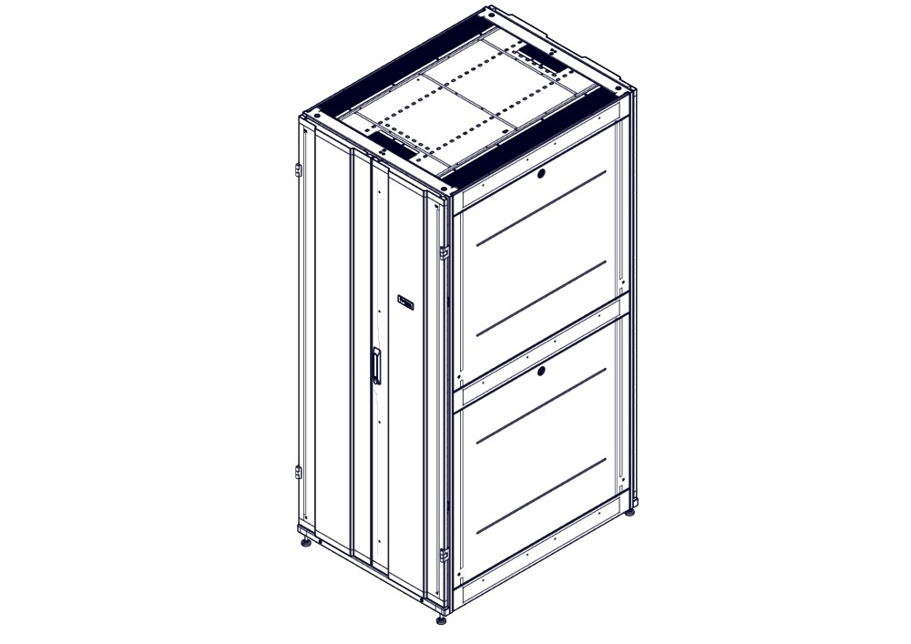 Шкаф Systeme Electric, серия Uniprom, 42U-800/1070, боковые панели 4шт, черный