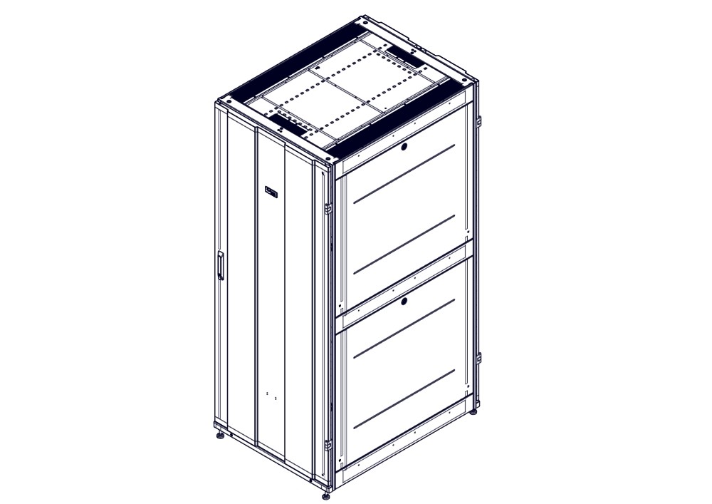 Шкаф Systeme Electric, серия Uniprom, 42U-800/1070, боковые панели 4шт, черный
