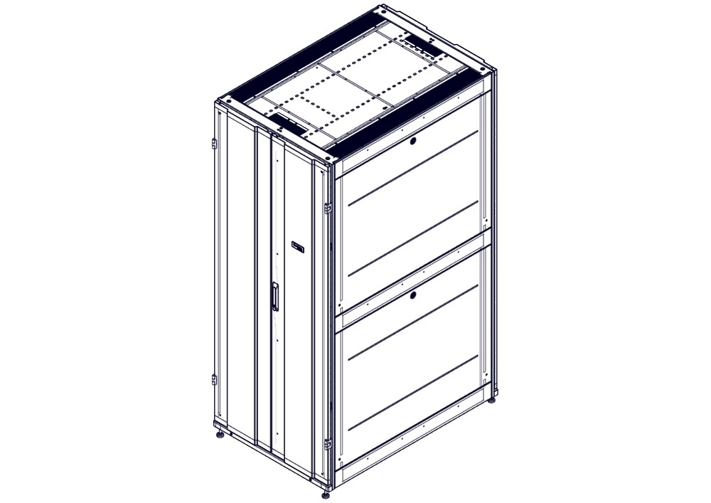 Шкаф Systeme Electric, серия Uniprom, 42U-800/1200, боковые панели 4шт, черный