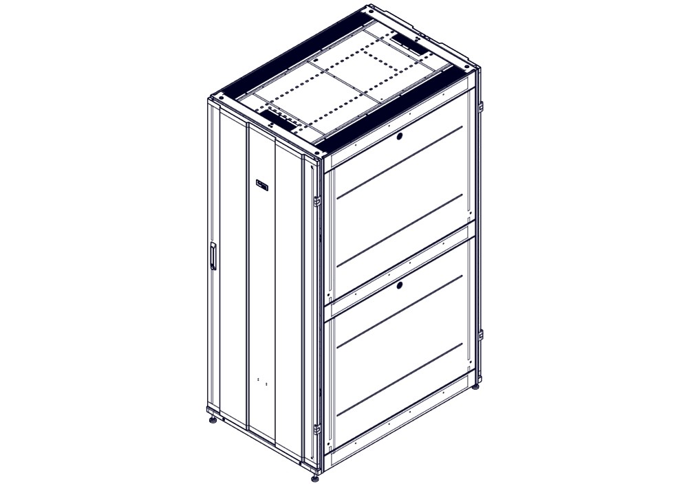 Шкаф Systeme Electric, серия Uniprom, 42U-800/1200, боковые панели 4шт, черный